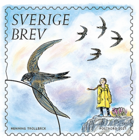 Postzegel met Greta Thunberg