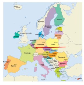 kaart Europa + Luxemburg