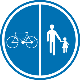 Hier mogen enkel voetgangers lopen en fietsers fietsen.
